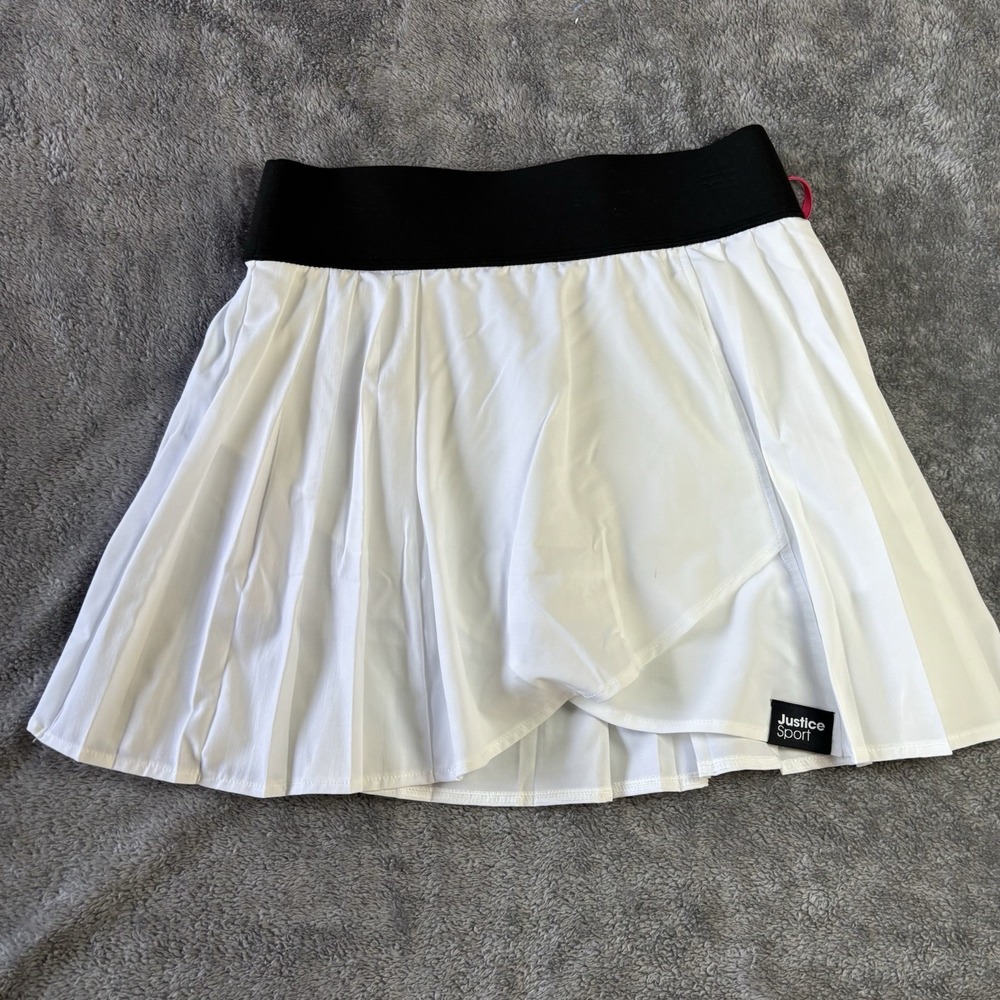 Justice Girls J Sportpleated Cross over Skort White NWT Size L 12/14